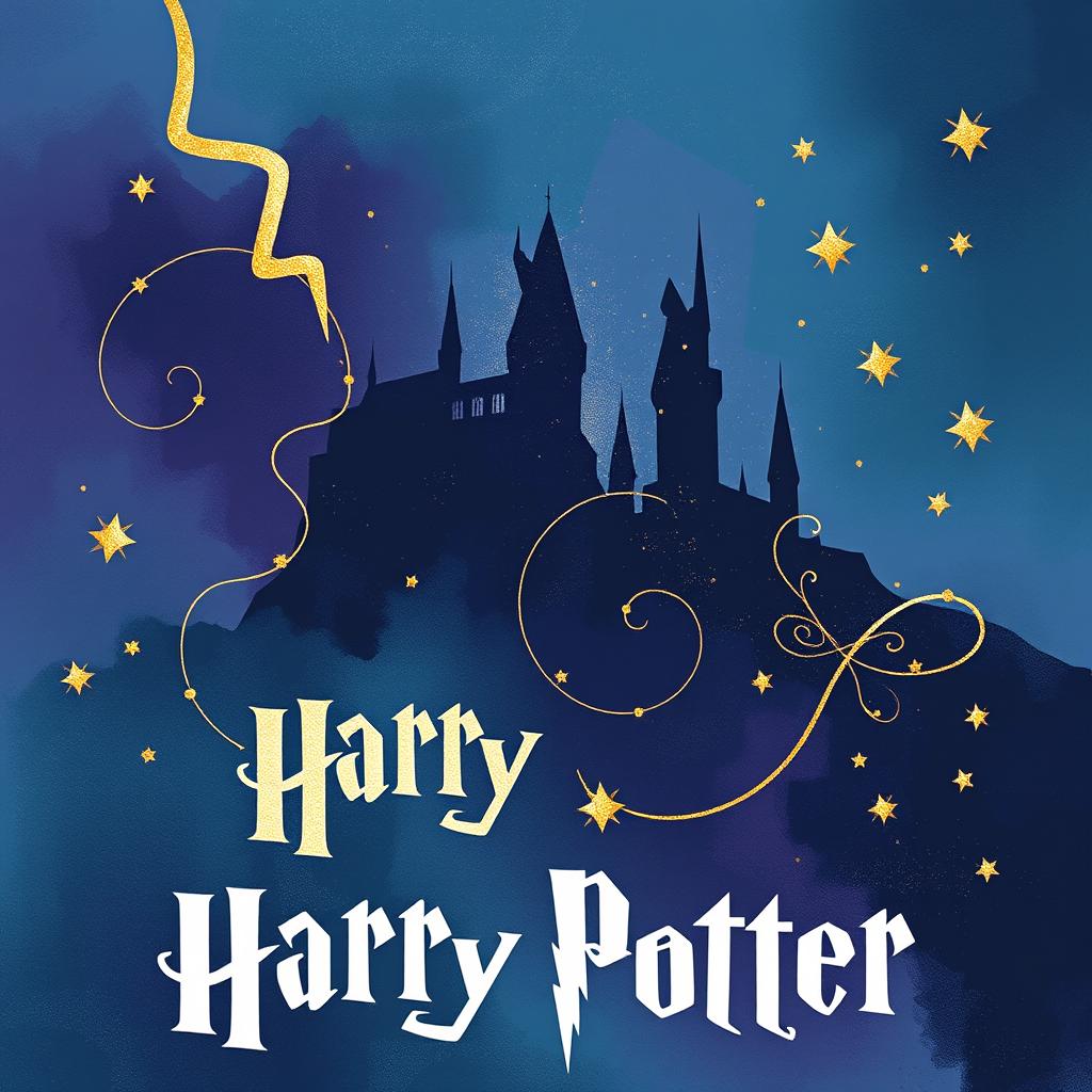 An abstract poster inspired by the Harry Potter universe, featuring subtle visual elements that hint at the magical theme without explicitly showing any characters or titles