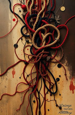 A conceptual artwork titled "Stings That Bind" by Koketso Modisakeng, featuring a powerful exploration of emotional connections through visual metaphors