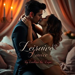 A sensual and captivating book cover design featuring an intimate moment between a couple, embodying themes of desire and passion