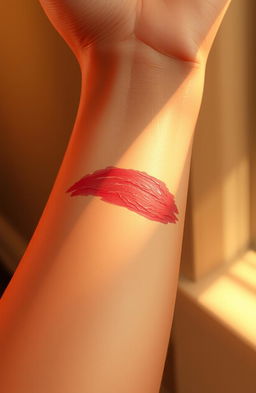 A detailed and realistic illustration of a prominent scar on a person's forearm, capturing the texture and color variations of the scar tissue