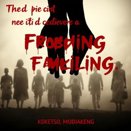 A dramatic scene inspired by Koketso Modisakeng, showcasing silhouetted families in the background, conveying a sense of connection and longing