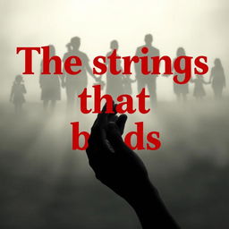 An evocative scene inspired by 'The strings that binds' by Koketso Modisakeng, featuring silhouetted families in the background representing unity and connection