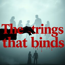 An evocative scene inspired by 'The strings that binds' by Koketso Modisakeng, featuring silhouetted families in the background representing unity and connection
