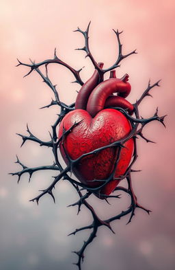 An artistic representation of the phrase "Love hurts" depicted through a visually striking metaphor