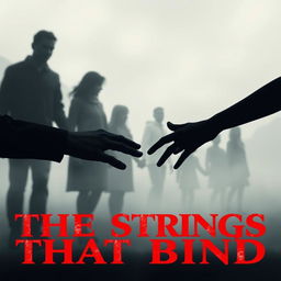 A conceptual art piece inspired by Koketso Modisakeng's "The strings that bind", featuring silhouetted families in the background, symbolizing unity and connection