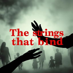 A conceptual art piece inspired by Koketso Modisakeng's "The strings that bind", featuring silhouetted families in the background, symbolizing unity and connection