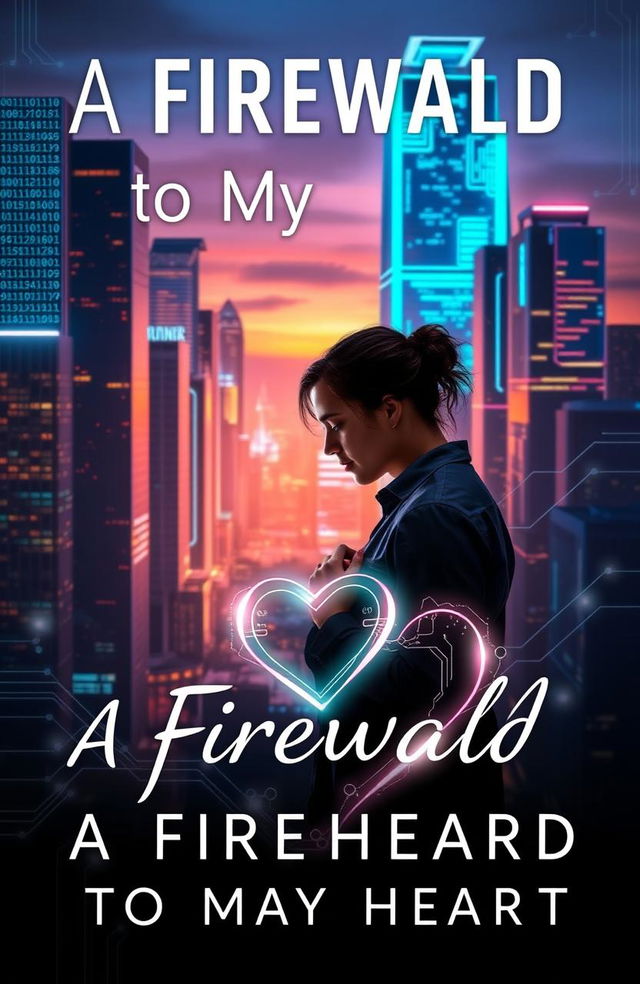 A captivating and emotive cover design for a romantic novel titled 'A Firewall to My Heart'