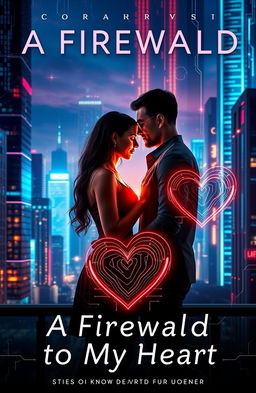 A captivating and emotive cover design for a romantic novel titled 'A Firewall to My Heart'