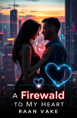 A captivating and emotive cover design for a romantic novel titled 'A Firewall to My Heart'