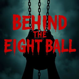 A striking artwork inspired by Koketso Modisakeng's 'Behind the Eight Ball', featuring the silhouetted hands of a woman, bound by chains, symbolizing struggle and confinement