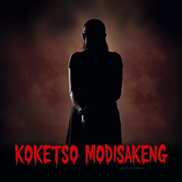A dramatic and powerful image featuring the silhouette of a chained woman, her hands bound, conveying a sense of struggle and strength against a stark and haunting background