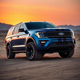 A stunning visualization of the 2025 Ford Expedition Tremor, featuring a bold and aggressive front grille, muscular body lines, and rugged off-road tires