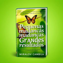A striking book cover for the title "Pequenas mudanças, Grandes resultados" by author Miraslov Cambila