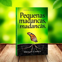 A striking book cover for the title "Pequenas mudanças, Grandes resultados" by author Miraslov Cambila