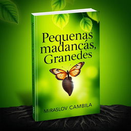 A striking book cover for the title "Pequenas mudanças, Grandes resultados" by author Miraslov Cambila