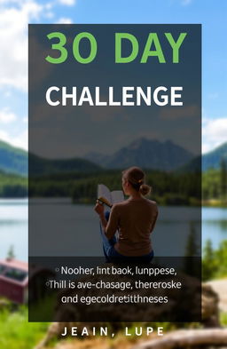 A visually engaging cover for a '30 Day Challenge Book' aimed at helping people disconnect from the internet