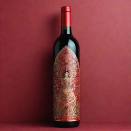 Design a wine bottle that embodies the glamour and vibrance of Bollywood