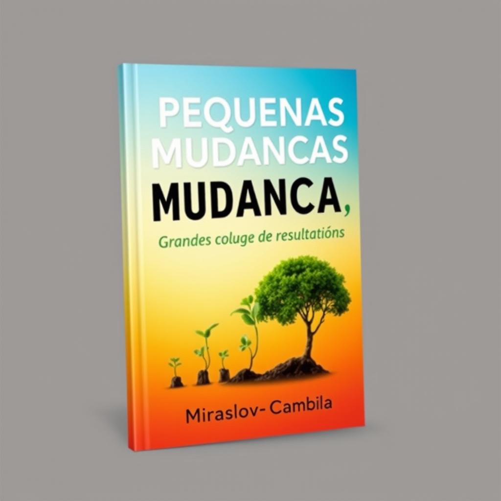 A captivating book cover design featuring the title 'Pequenas Mudanças, Grandes Resultados' in bold, modern typography