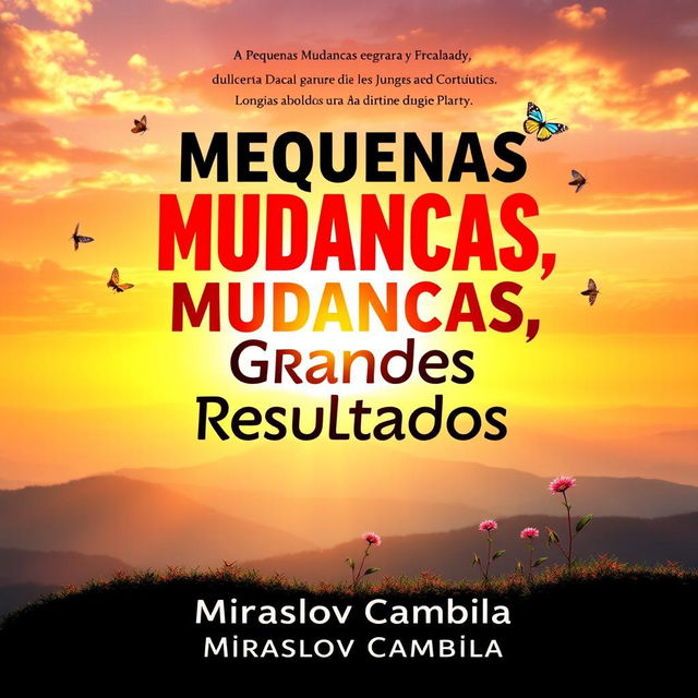 An eye-catching and inspirational book cover for 'Pequenas Mudanças, Grandes Resultados'