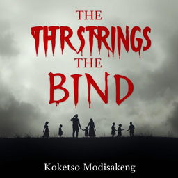 A powerful and evocative image titled 'The Strings That Bind', featuring silhouetted figures of broken families set against a misty background