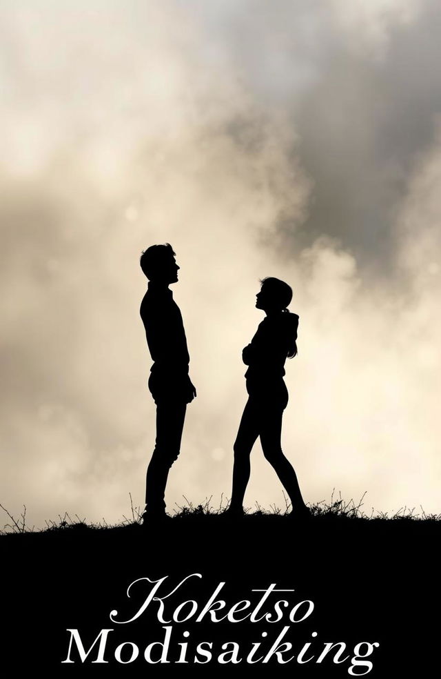 A dramatic scene depicting a silhouette couple engaged in a heated argument, set against a misty background that conveys a sense of emotional turmoil