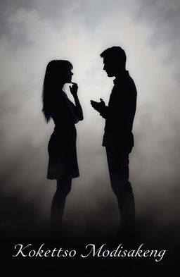 A dramatic scene depicting a silhouette couple engaged in a heated argument, set against a misty background that conveys a sense of emotional turmoil