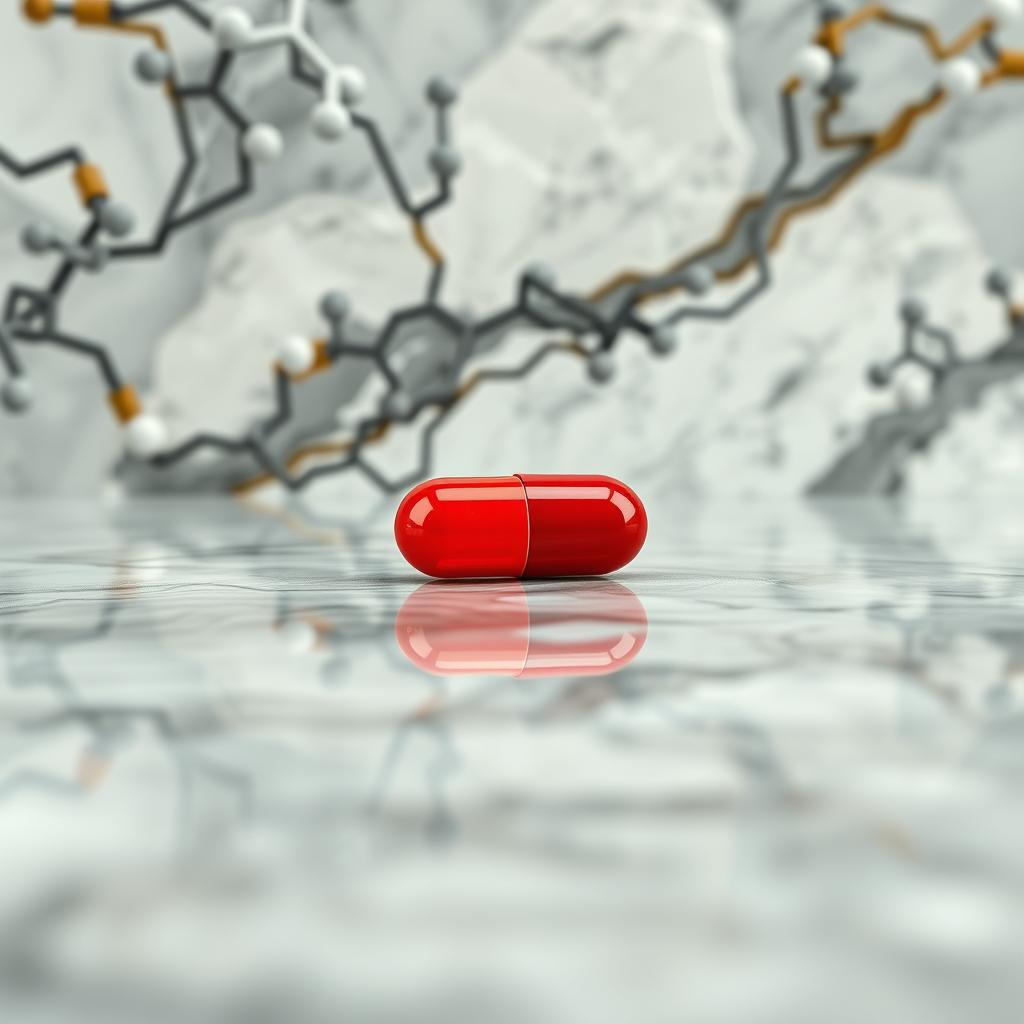 A visually striking representation of Isotretinoin, often used for severe acne treatment