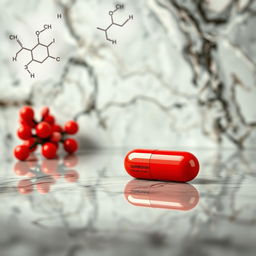 A visually striking representation of Isotretinoin, often used for severe acne treatment