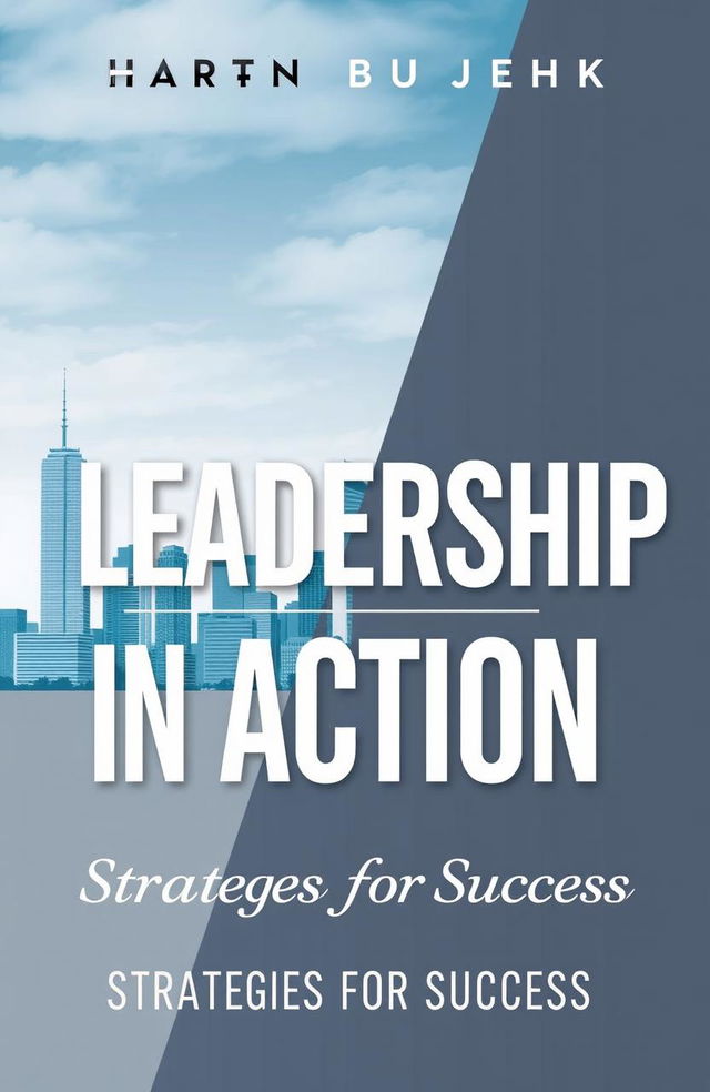 A creative and professional leadership book cover featuring a modern design with a business tone