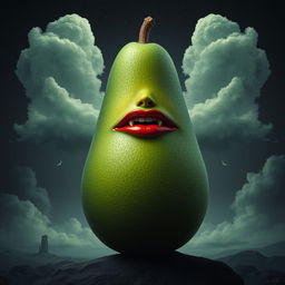 A striking depiction of Tzitzimitl, the Aztec goddess of desolation, reimagined as a feminine avocado