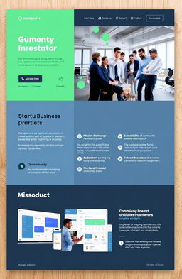 A unique and creatively designed business profile that showcases an innovative startup in the tech industry