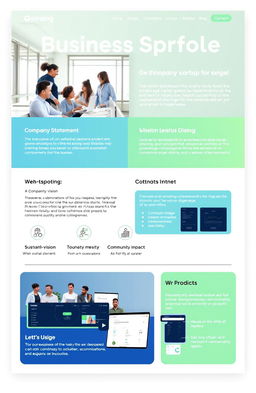 A unique and creatively designed business profile that showcases an innovative startup in the tech industry