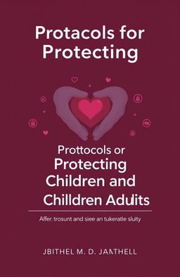 A book cover design featuring the theme of protocols for protecting children and vulnerable adults