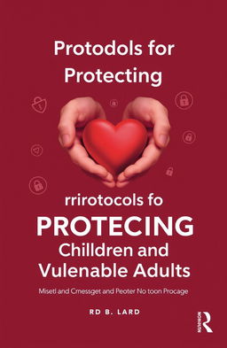 A book cover design featuring the theme of protocols for protecting children and vulnerable adults