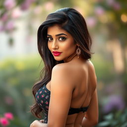 A sexy and tempting Indian woman, 29 years old, posing confidently