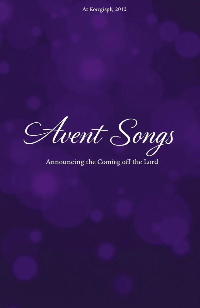 A beautifully designed cover for a songbook titled 'Advent Songs Announcing the Coming of the Lord'