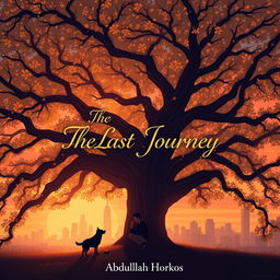 A beautifully illustrated scene featuring a majestic oak tree with sprawling branches and shimmering golden leaves