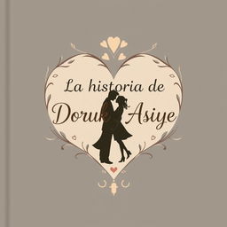 A book cover featuring the title 'La historia de Doruk y Asiye' creatively placed within a heart shape