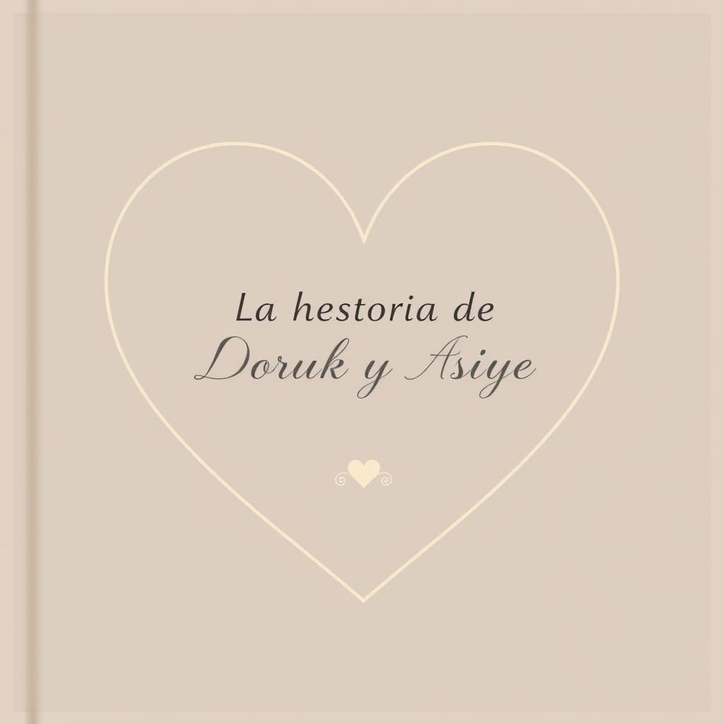 A book cover featuring the title 'La historia de Doruk y Asiye' delicately placed inside a heart shape