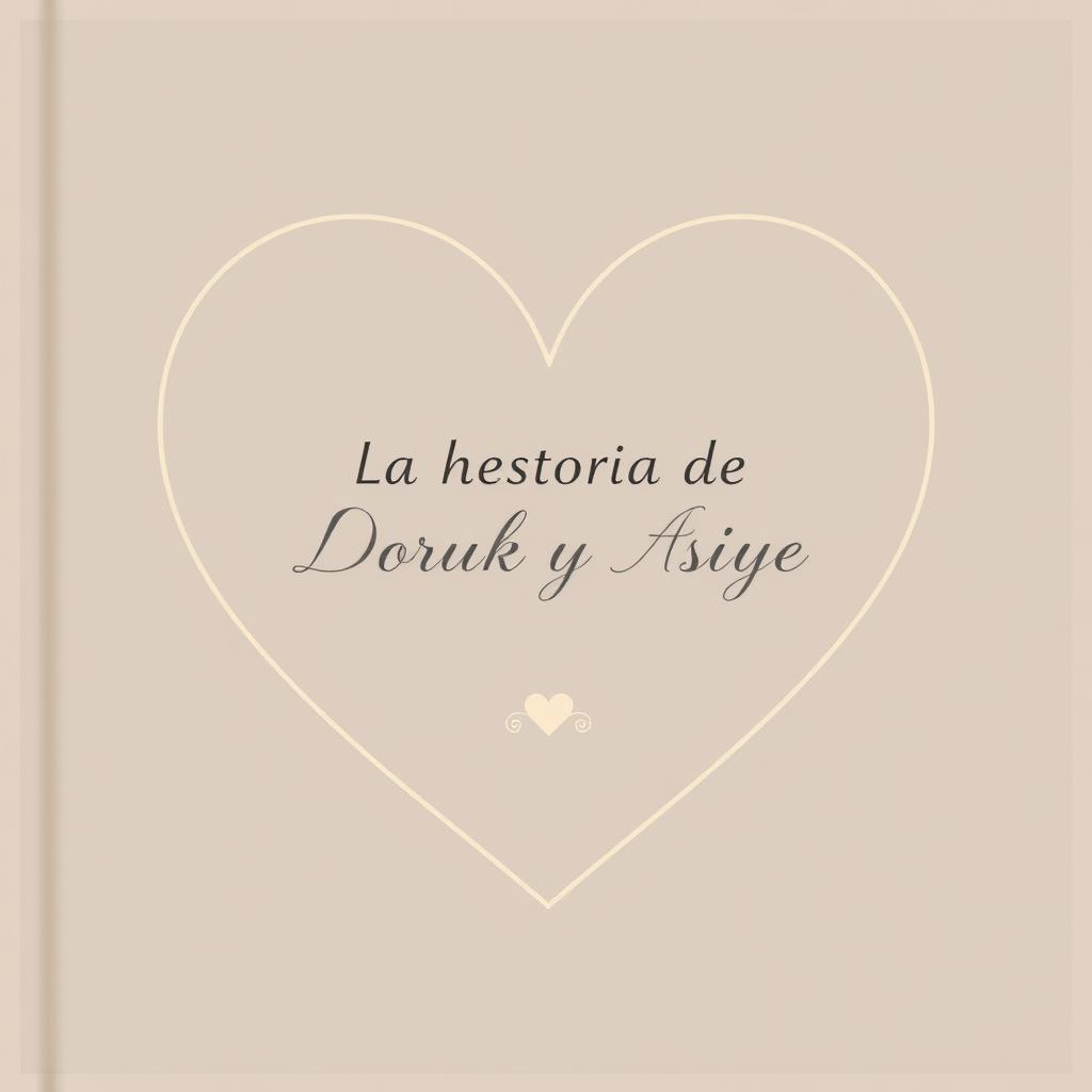 A book cover featuring the title 'La historia de Doruk y Asiye' delicately placed inside a heart shape