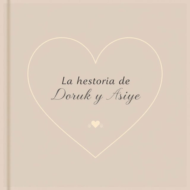 A book cover featuring the title 'La historia de Doruk y Asiye' delicately placed inside a heart shape