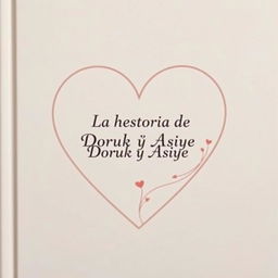 A book cover featuring the title 'La historia de Doruk y Asiye' delicately placed inside a heart shape