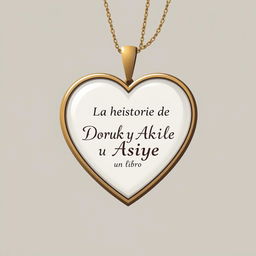 A book cover featuring the title 'La historia de Doruk y Asiye' inside a heart-shaped amulet