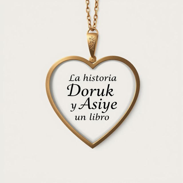 A book cover featuring the title 'La historia de Doruk y Asiye' inside a heart-shaped amulet