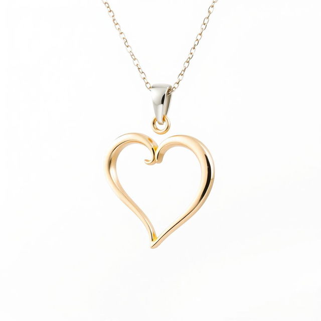 A beautiful necklace featuring a pendant that combines a heart and a crescent moon, symbolizing love and mystique