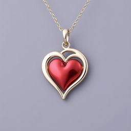 A beautiful necklace featuring a pendant that combines a heart and a crescent moon, symbolizing love and mystique