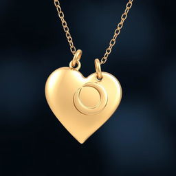 A beautiful heart-shaped necklace accentuated by a delicate crescent moon pendant, designed without any inscriptions or engravings