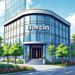 An illustration of a modern and professional business office for a company named 'Barcin'