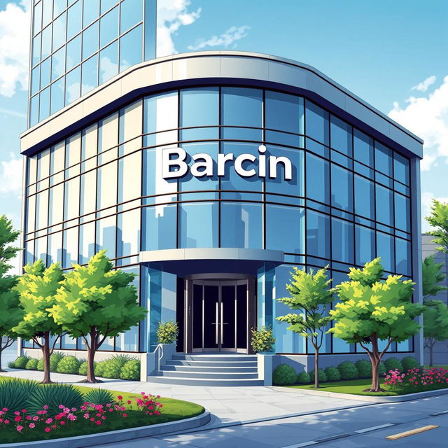 An illustration of a modern and professional business office for a company named 'Barcin'