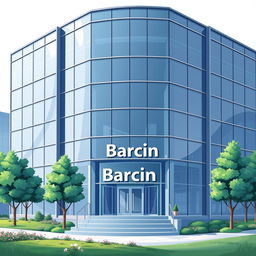 An illustration of a modern and professional business office for a company named 'Barcin'